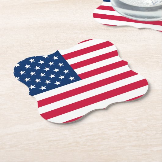 VS-Onderzetter van vlaggenpapier Verenigde Staten  Kartonnen Onderzetters (Gekanteld)
