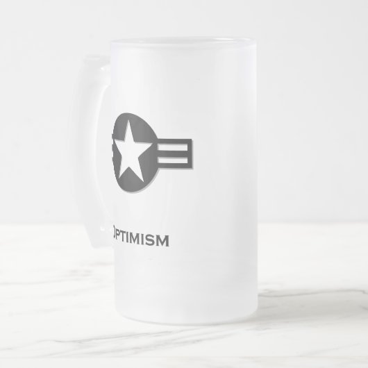 VS Optimisme zwart Matglas Bierpul (Voorkant links)