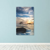 VS, Oregon, Bandon Beach. Face Rock Canvas Afdruk (Insitu (Houten vloer))