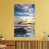 VS, Oregon, Bandon Beach. Face Rock Canvas Afdruk (Insitu (Woonkamer))