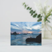 VS, Oregon, Bandon Beach. Seagull op rots Briefkaart (Staand voorkant)