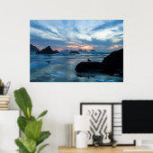 VS, Oregon, Bandon Beach. Seagull op rots Poster (Thuiskantoor)