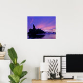 VS, Oregon, Bandon Beach. Silhouet van zee Poster (Thuiskantoor)