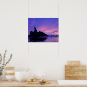 VS, Oregon, Bandon Beach. Silhouet van zee Poster (Keuken)