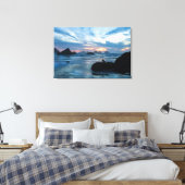 VS, Oregon, Bandon Beach. Zeemeeuw op rots Canvas Afdruk (Insitu (Slaapkamer))