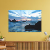 VS, Oregon, Bandon Beach. Zeemeeuw op rots Canvas Afdruk (Insitu (Woonkamer))