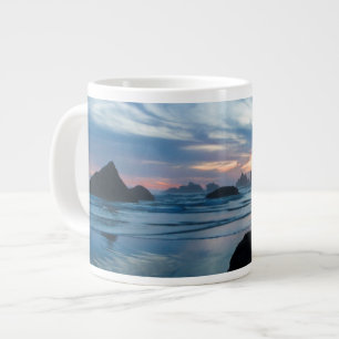 VS, Oregon, Bandon Beach. Zeemeeuw op rots Grote Koffiekop