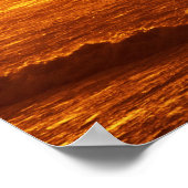 VS, Oregon, Bandon. Zonnestraal over golven en zee Poster (Hoek)