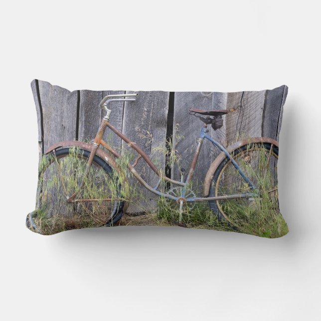 VS, Oregon, Bend. Een vervallen oude fiets Kussen (Voorkant)