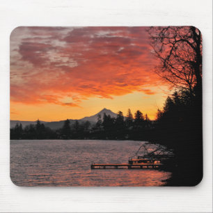 VS, Oregon. Blauwe Meer En Mt Hood Bij Zonsopgang Muismat