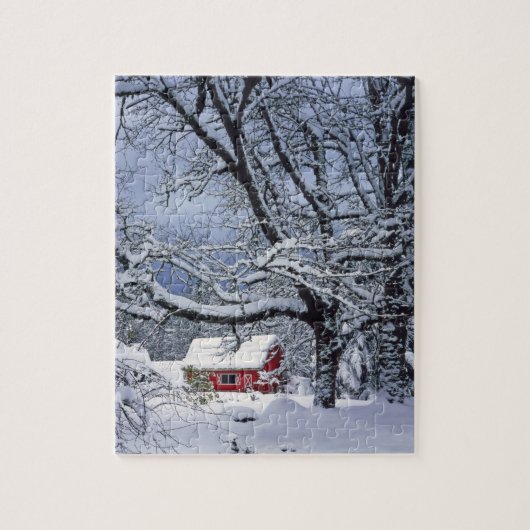 VS, Oregon, Clackamas County. Verse sneeuw bedekt Legpuzzel (Verticaal)