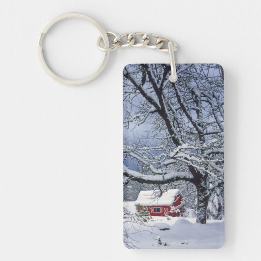 VS, Oregon, Clackamas County. Verse sneeuw bedekt Sleutelhanger (Voorkant)