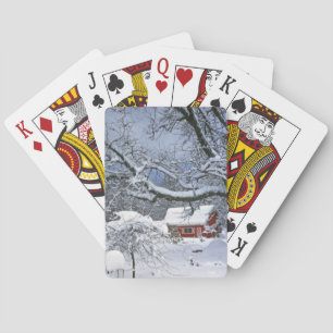 VS, Oregon, Clackamas County. Verse sneeuw Speelkaarten