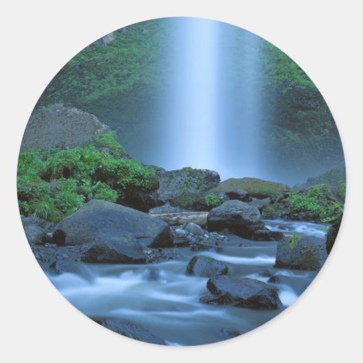 VS, Oregon, Columbia Gorge, Latourell Falls Ronde Sticker (Voorkant)