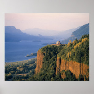 VS, Oregon, Columbia River. Zonsondergang bij Crow Poster