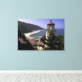 VS, Oregon, Florence. Heceta Head Lighthouse Canvas Afdruk (Insitu (Houten vloer))
