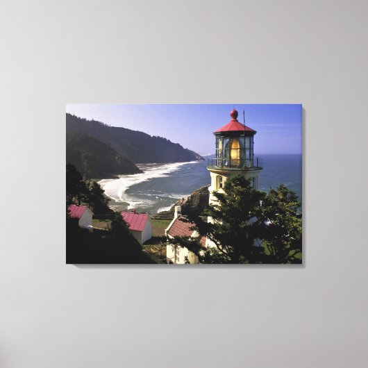 VS, Oregon, Florence. Heceta Head Lighthouse Canvas Afdruk (Voorkant)