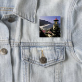 VS, Oregon, Florence. Heceta Head Lighthouse Vierkante Button 5,1 Cm (In situ)