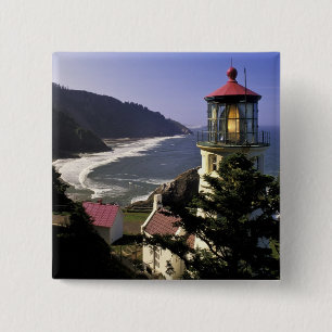 VS, Oregon, Florence. Heceta Head Lighthouse Vierkante Button 5,1 Cm