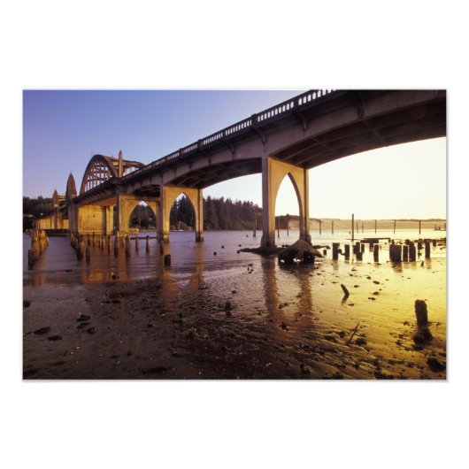 VS, Oregon, Florence. Siuslaw-brug en Foto Afdruk (Voorkant)