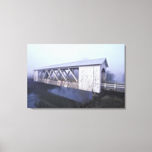 VS, Oregon. Gilkey overdekte brug overspant Canvas Afdruk (Voorkant)