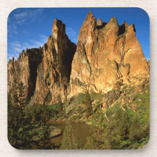 VS, Oregon, Granietkliffen bij Smith Rock State Pa Bier Onderzetter