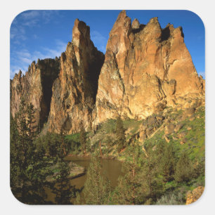 VS, Oregon, Granite Cliffs bij Smith Rock State Vierkante Sticker