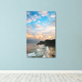 VS, Oregon. Heceta Head Lighthouse 's ochtends Canvas Afdruk (Insitu (Houten vloer))