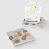 VS, Oregon. Kleurrijke glasvezel op zand duin Stenen Onderzetter (Zijkant)