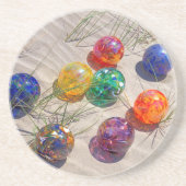 VS, Oregon. Kleurrijke glasvezel op zand duin Zandsteen Onderzetter (Voorkant)