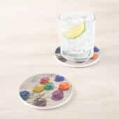 VS, Oregon. Kleurrijke glasvezel op zand duin Zandsteen Onderzetter (Zijkant)