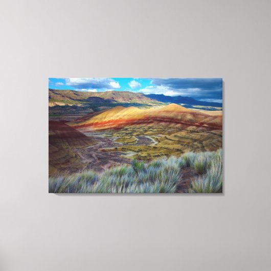 VS, Oregon. Landschap van de geschilderde heuvels Canvas Afdruk (Voorkant)