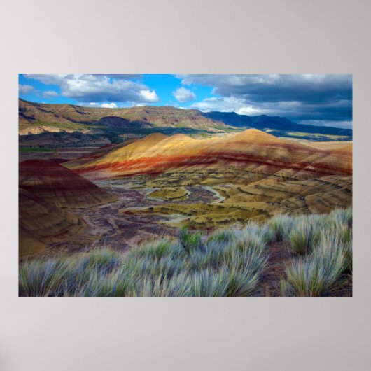 VS, Oregon. Landschap van de geschilderde heuvels Poster (Voorkant)