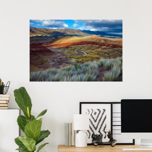 VS, Oregon. Landschap van de geverfde heuvels Poster (Thuiskantoor)