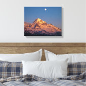 VS, Oregon, Mt Hood. Zonsondergang creëert alpengl Canvas Afdruk (Insitu (Slaapkamer))