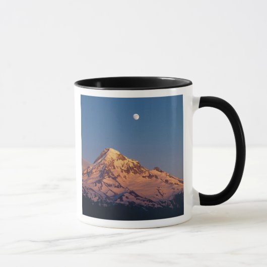 VS, Oregon, Mt Hood. Zonsondergang creëert alpengl Mok (Rechts)