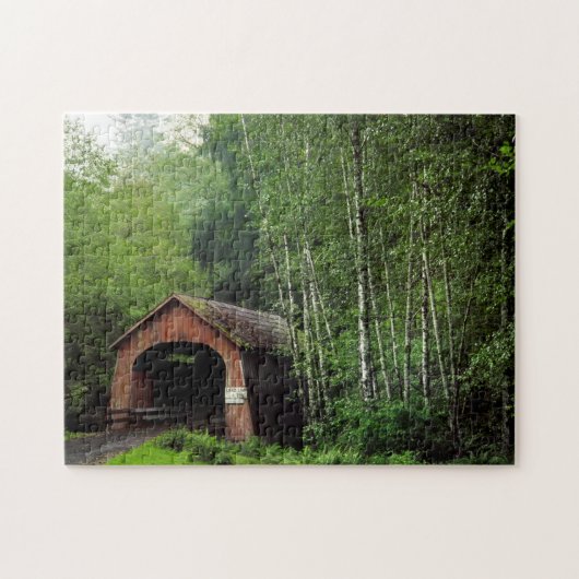 VS, Oregon. Overdekte brug over North Fork Legpuzzel (Horizontaal)