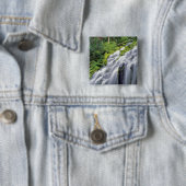 VS, Oregon, Proxy Falls. Proxy Falls stroomt Vierkante Button 5,1 Cm (In situ)