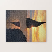 VS, Oregon. Rock-formatie op zonsondergang Legpuzzel (Horizontaal)