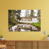 VS, Oregon, Scio, Hannah Bridge Canvas Afdruk (Insitu (Woonkamer))