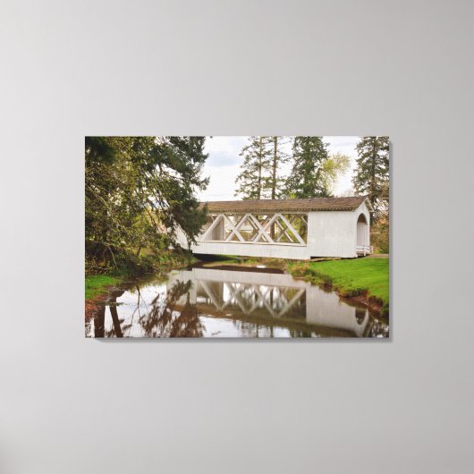 VS, Oregon, Scio, Hannah Bridge Canvas Afdruk (Voorkant)