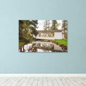 VS, Oregon, Scio, Hannah Bridge Canvas Afdruk (Insitu (Houten vloer))