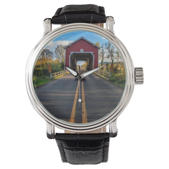 VS, Oregon, Scio, Shimanek Bridge 2 Horloge (Voorkant)