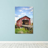 VS, Oregon, Scio, Shimanek-brug Canvas Afdruk (Insitu (Houten vloer))