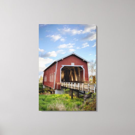 VS, Oregon, Scio, Shimanek-brug Canvas Afdruk (Voorkant)