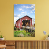 VS, Oregon, Scio, Shimanek-brug Canvas Afdruk (Insitu (Woonkamer))