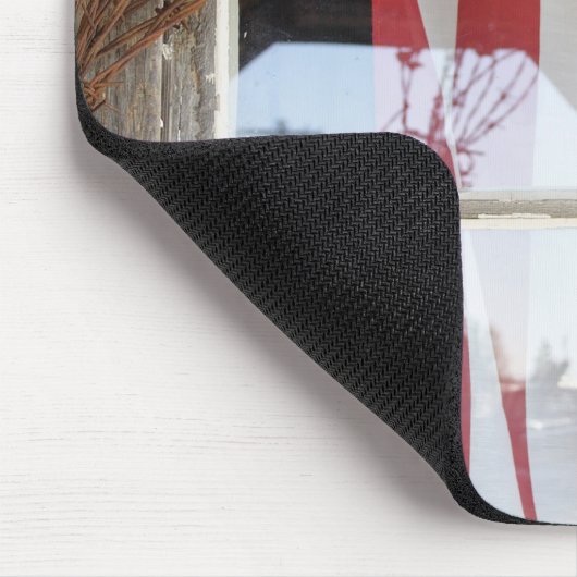 VS, Oregon, Shaniko. Markering in venster naast Muismat (Hoek)