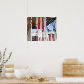 VS, Oregon, Shaniko. Markering in venster naast Poster (Keuken)