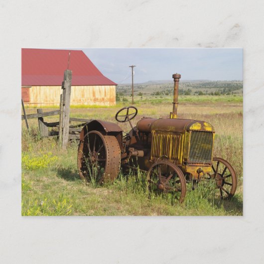 VS, Oregon, Shaniko. Roestige oude tractor in Briefkaart (Voorkant)