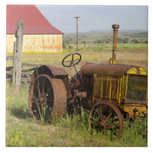 VS, Oregon, Shaniko. Rusty tractor Tegeltje